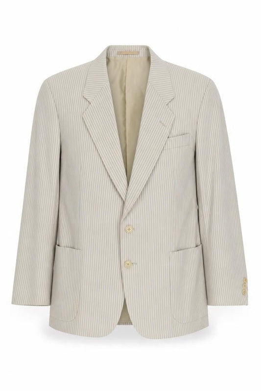 Gurteen Men's Beige Striped Blazer, 42R, Regular Fit