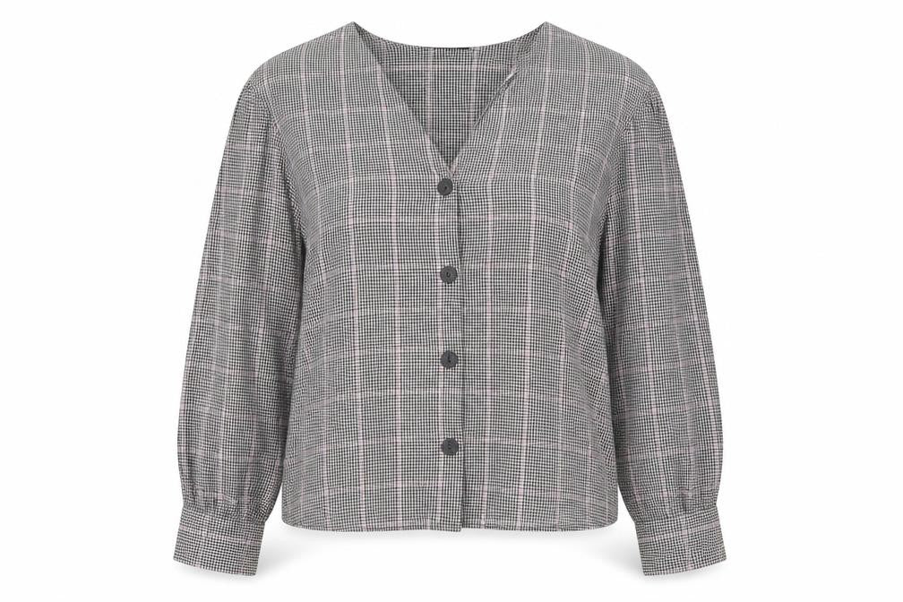 Bershka Women's Multicoloured Check Button-Up Shirt M