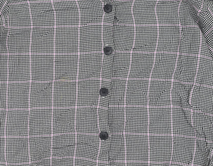 Bershka Women's Multicoloured Check Button-Up Shirt M