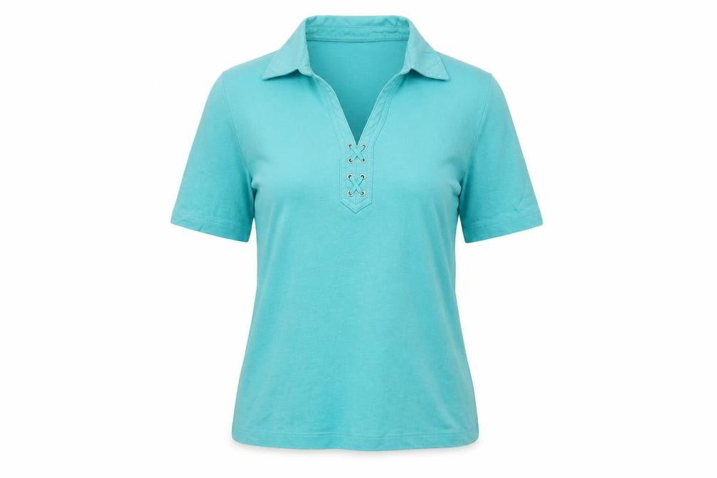Karen Scott Women's Blue Polo Short Sleeve Top M