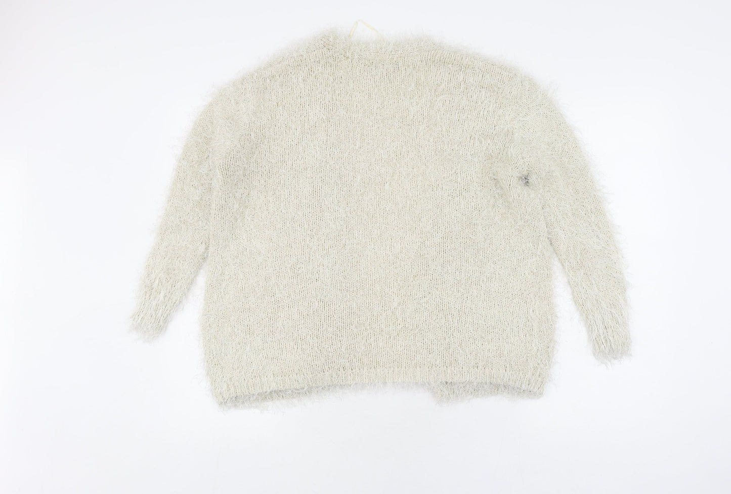 River Island Women's Ivory Cardigan, Knit, Pockets