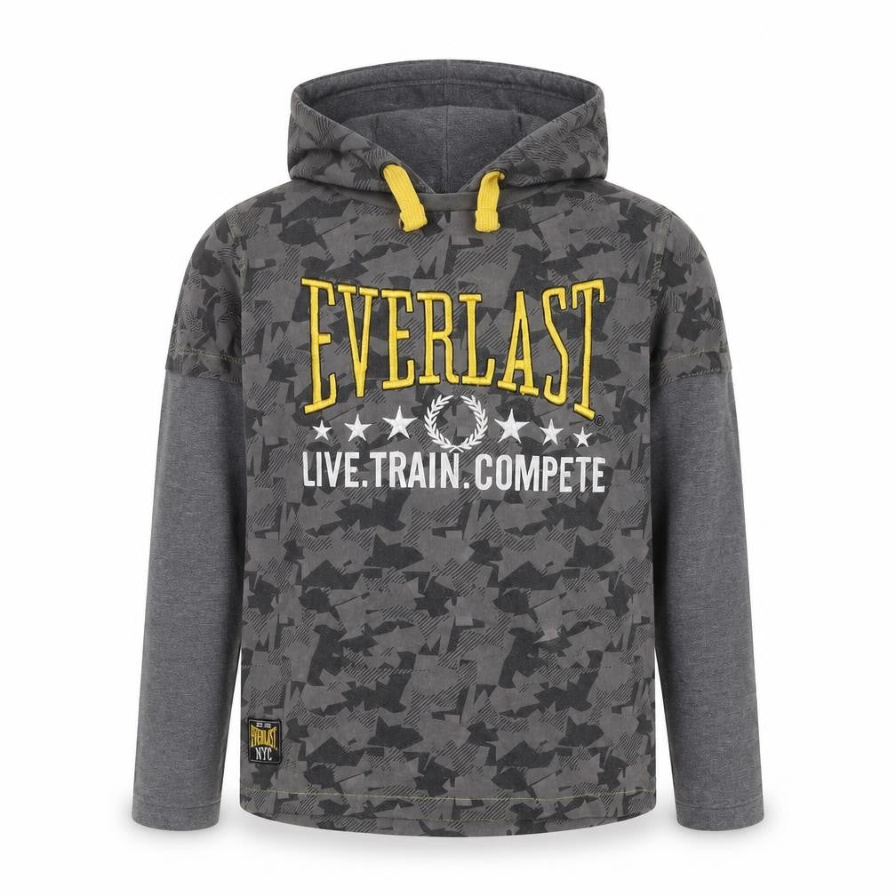 Everlast Boys Grey Camouflage Pullover Hoodie, Size 8 Years