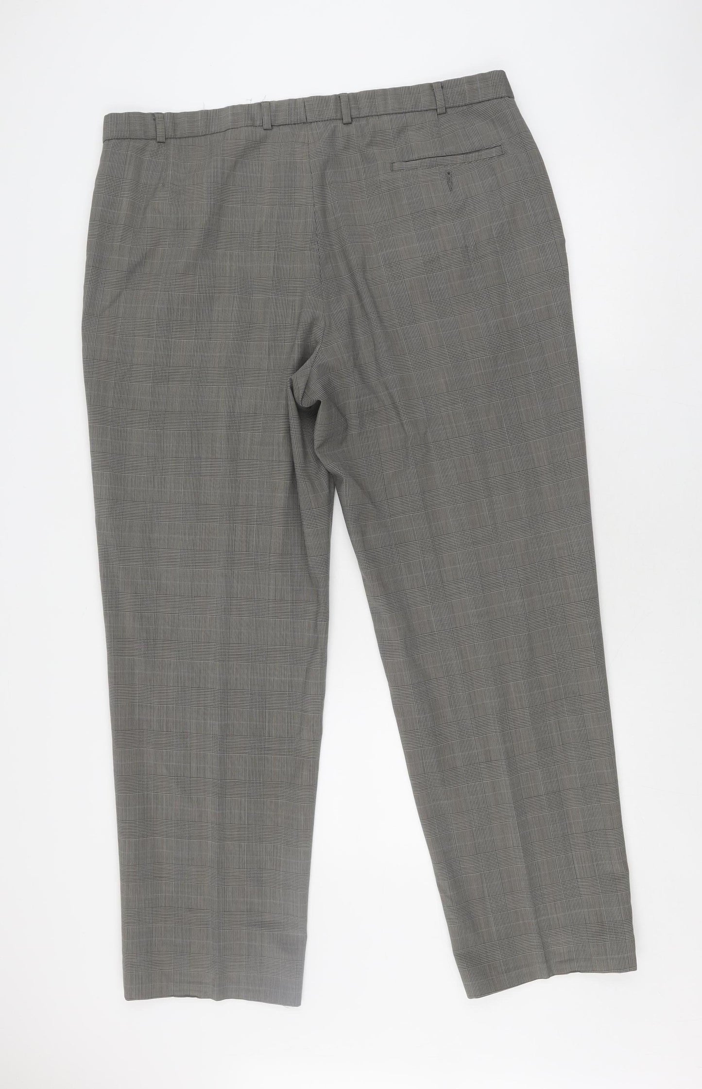 Marks & Spencer Grey Check Dress Pants, Size 10, Unisex