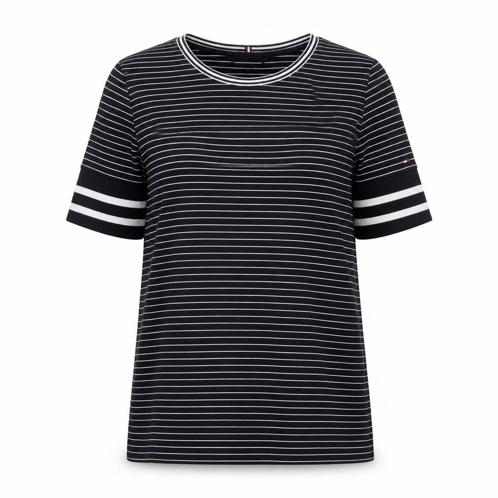 Tommy Hilfiger Women's Black Striped Jersey T-Shirt