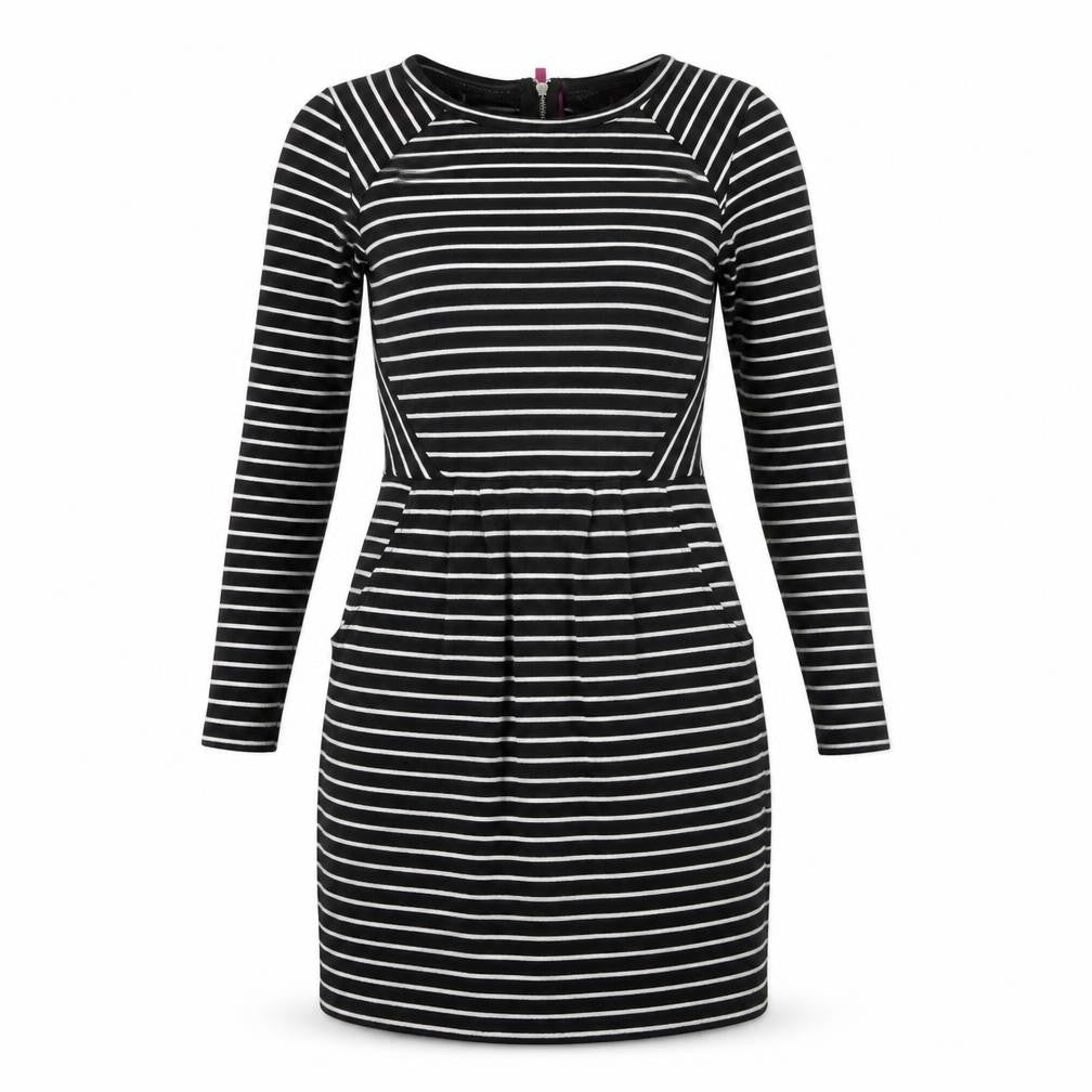 Joules Women's Black Striped Sheath Dress Size 10