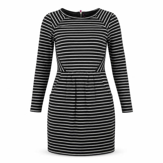 Joules Women's Black Striped Sheath Dress Size 10