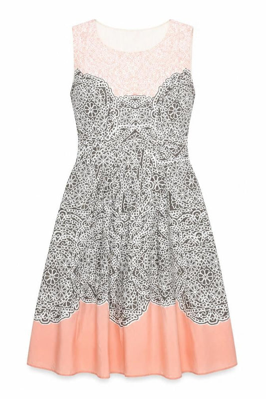 Laura Ashley Women's Pink Silk A-Line Dress, Size 8