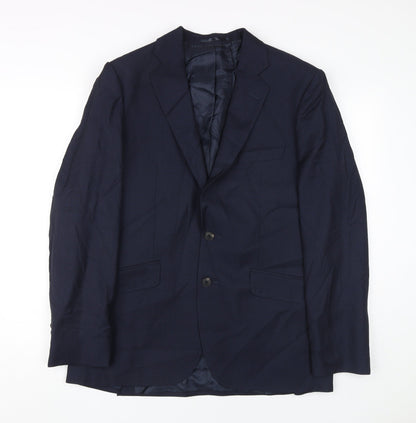 Additional front view of Jaeger Men's Blue Blazer, size 40R, Wool, Formal