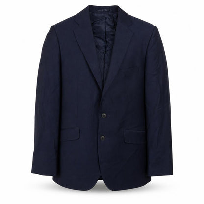 Front view of Jaeger Men's Blue Blazer, size 40R, Wool, Formal