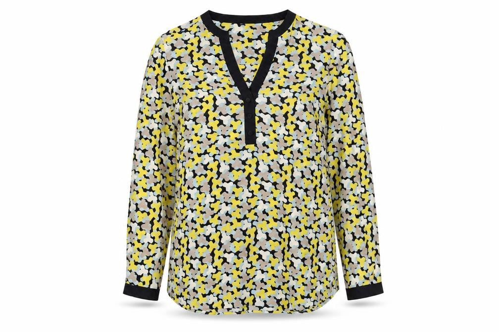Jaeger Women's Multicoloured Geometric Silk Blouse