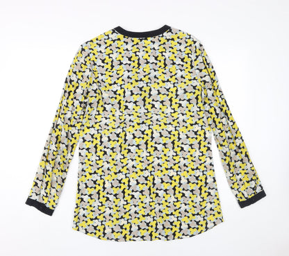 Back view of Jaeger Women's Multicoloured Geometric Silk Blouse