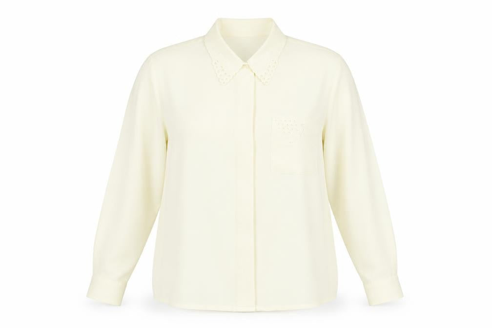 Eastex Women's Ivory Long Sleeve Blouse Size 14