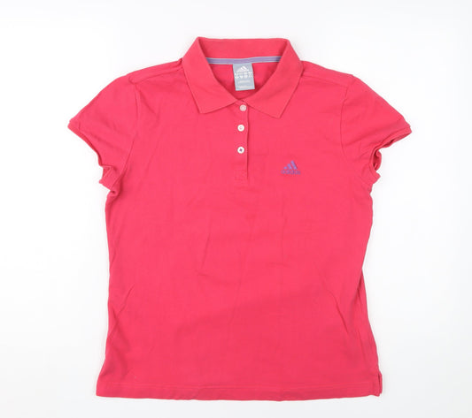 Adidas Women's Red Polo Shirt Size 10