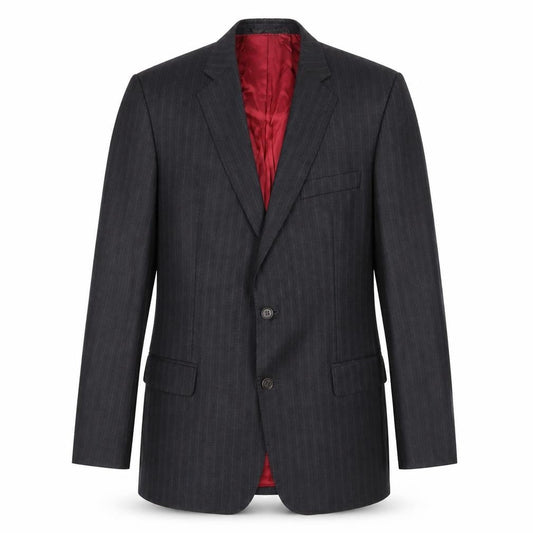 Magee Ireland Men's Black Striped 42R Wool Blazer - Business/Formal