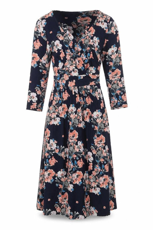 FatFace Women's Floral Wrap Dress, Multicoloured, Size 10