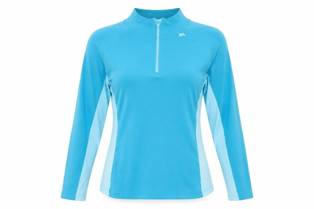 Trespass Women's Blue Colourblock Mock Neck Sweatshirt L