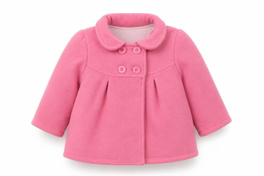 Jasper Conran Girls Pink Basic Coat, 12-18 Months, Double-Breasted