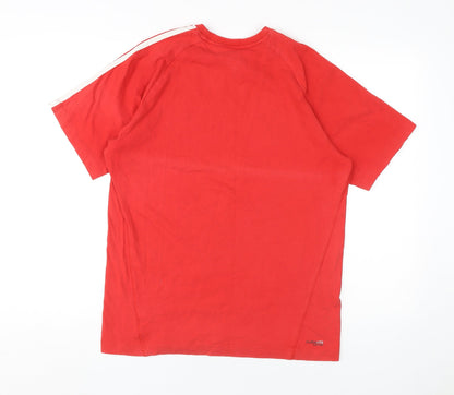 Back view of Adidas Men's Red Crew Neck T-Shirt S