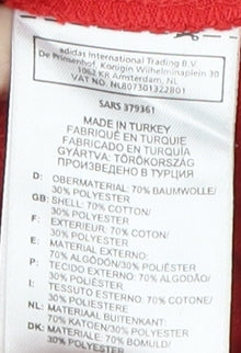 Brand and care label for Adidas Men's Red Crew Neck T-Shirt S