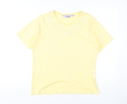Additional front view of Honor Millburn Women's Yellow T-Shirt, size 10