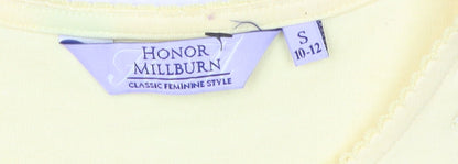 Close-up detail of Honor Millburn Women's Yellow T-Shirt, size 10
