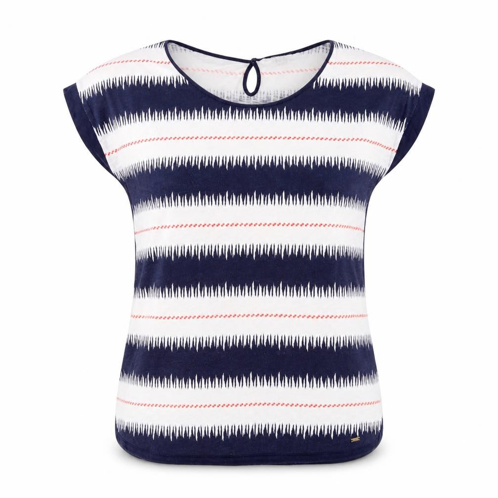 Tommy Hilfiger Women's Blue Striped T-Shirt, Size 12