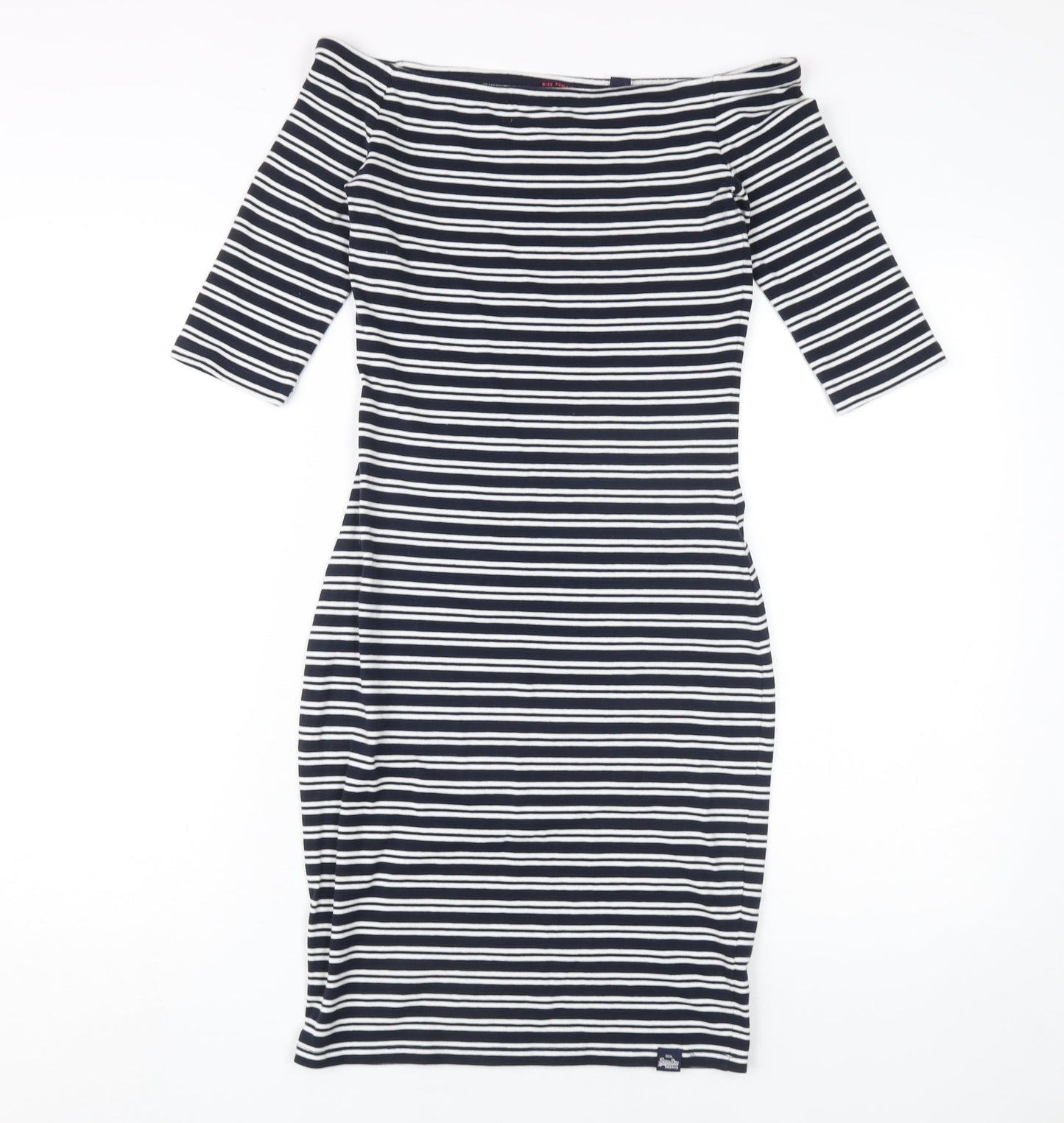 Superdry Women's Off Shoulder Striped Bodycon Dress XS