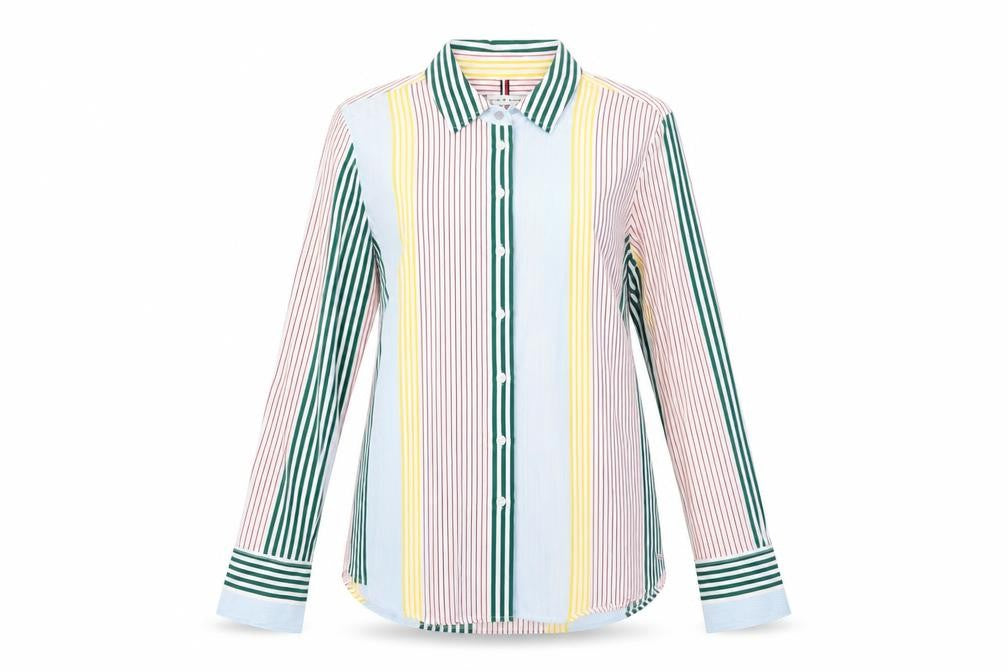 Tommy Hilfiger Women's Multicoloured Striped Button-Up, Size 6