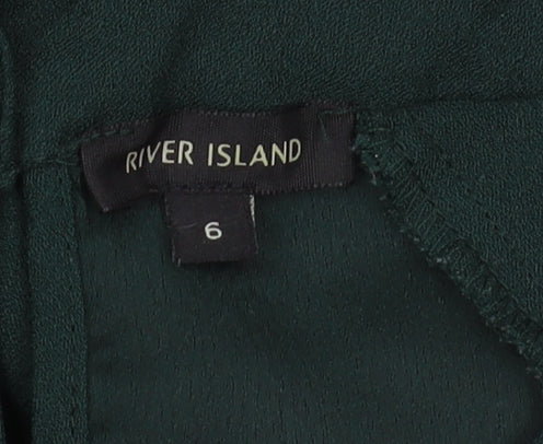 River Island Women's Green Blouse Size 6 Basic Style