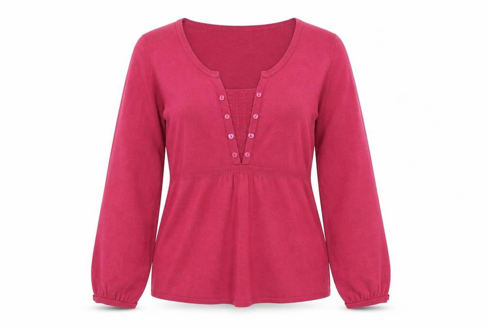 Per Una Women’s Pink Henley Jumper, Size 14