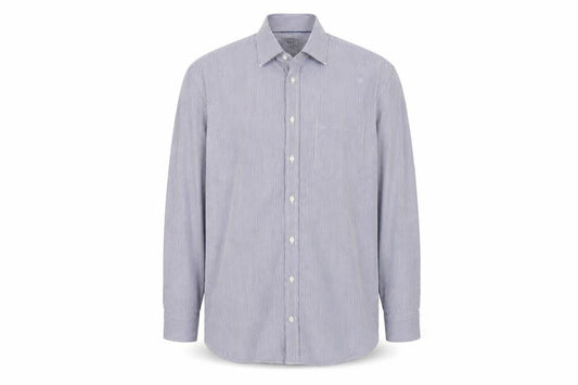 Marks & Spencer Men's Blue Striped Regular Fit Shirt 42