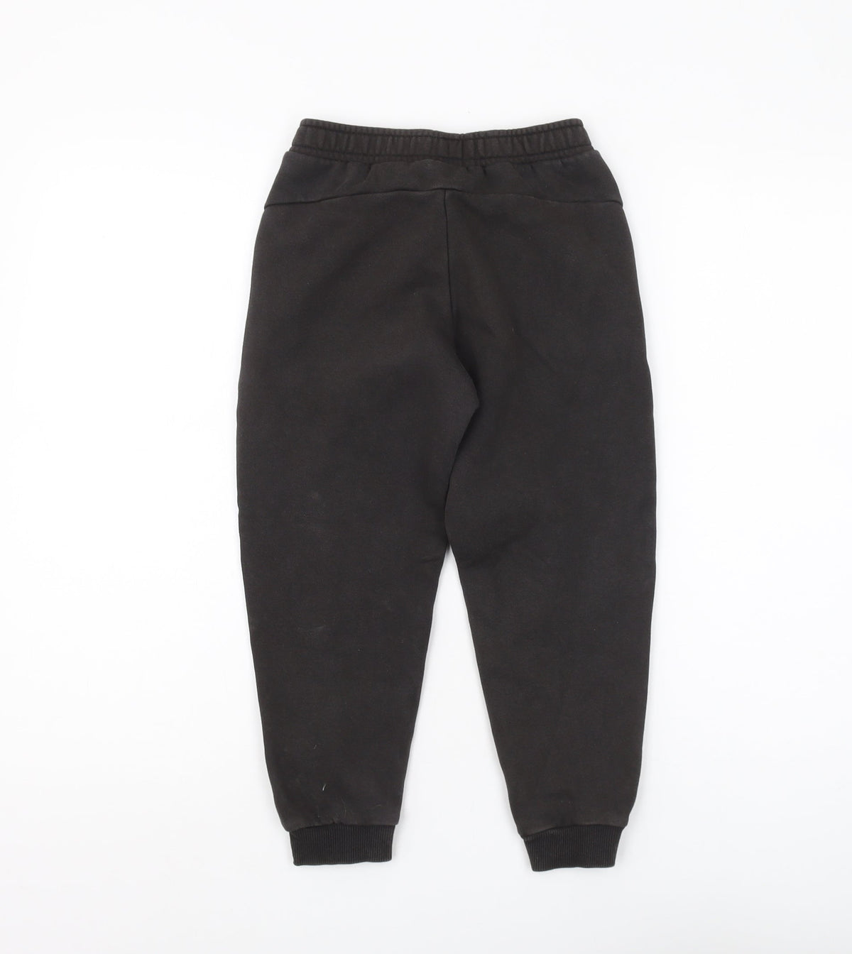 Back view of Puma boys’ black jogger trousers, size 7-8, years