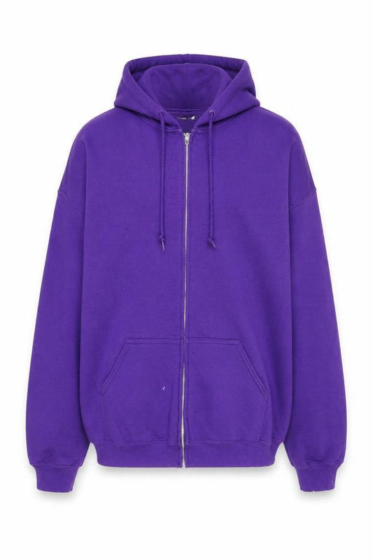 Gildan Unisex Purple Full Zip Graphic Hoodie L