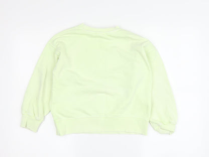 Additional front view of Zara boys’ green pullover sweatshirt, size 6-7, years