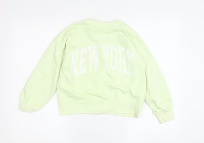 Back view of Zara boys’ green pullover sweatshirt, size 6-7, years