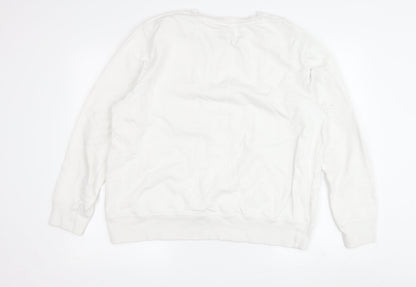 Back view of Sponge Bob Square Pants White Pullover Sweatshirt L