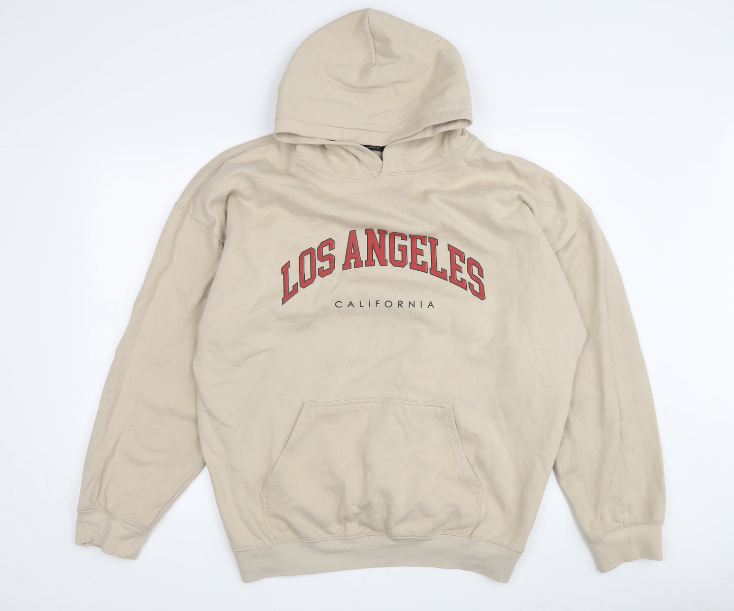 boohooMAN Men's Beige Pullover Hoodie M