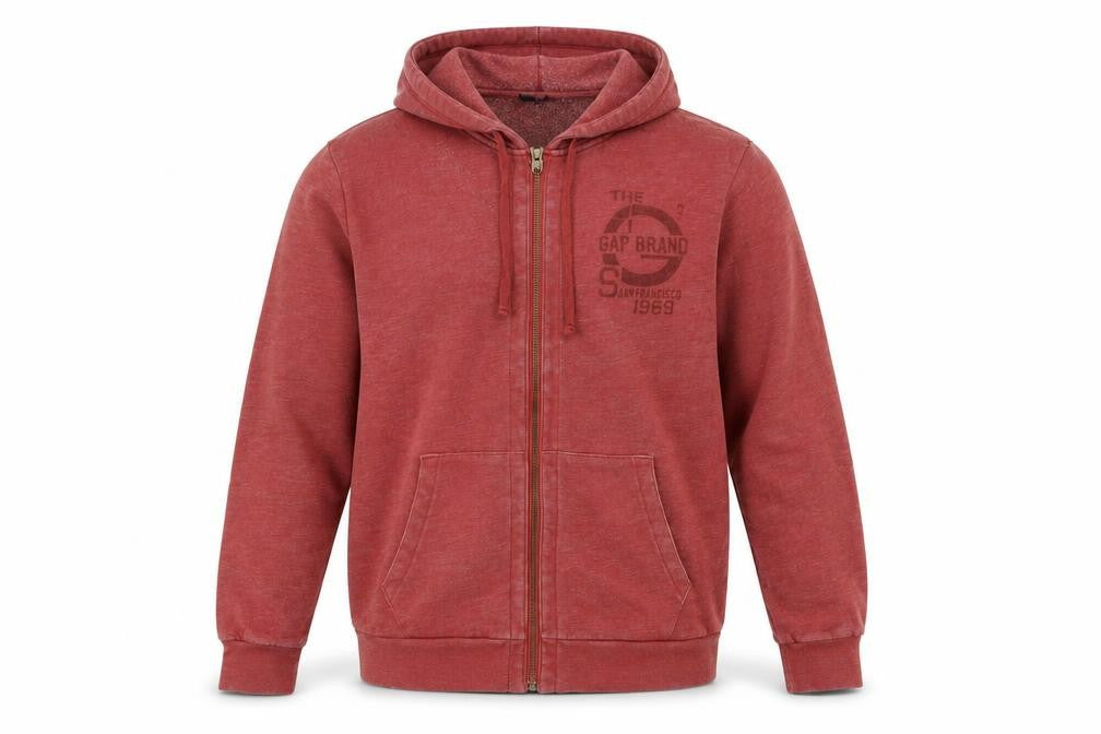 Gap Men's Red Full Zip Hoodie S
