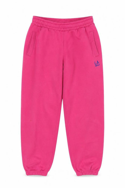 Front view of LA Gear girls’ pink jogger sweatpants, size 13
