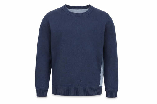 Front view of French Connection boys’ blue m jumper wool blend