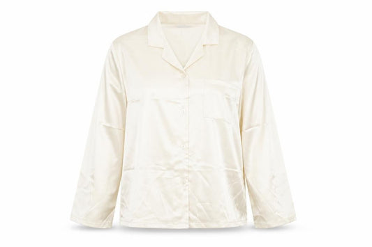Marks & Spencer Women's Ivory Satin Pyjama Top, Size 20