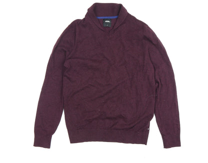 Marks & Spencer Men's Purple Mock Neck Jumper S