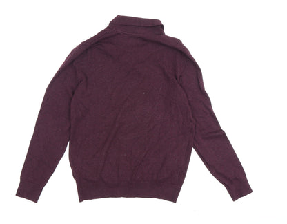 Marks & Spencer Men's Purple Mock Neck Jumper S