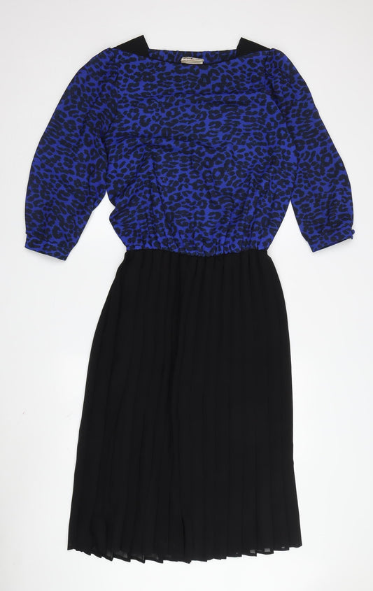 Richard Shops Women's Blue Animal Print Dress, Size 12