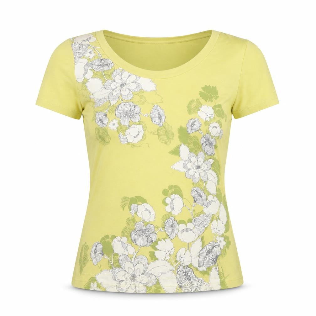 Marks & Spencer Women's Yellow Floral T-Shirt, Size 10