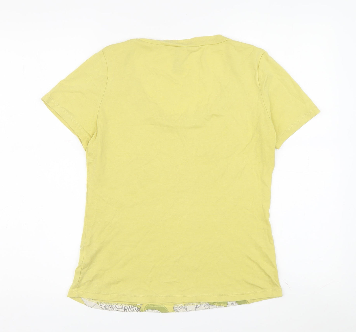 Marks and Spencer Women's Yellow Floral T-Shirt, Size 10