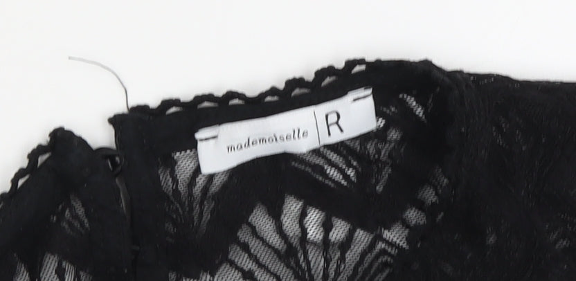 Mademoiselle R Women’s Black Lace Blouse, Size M, Classic Style