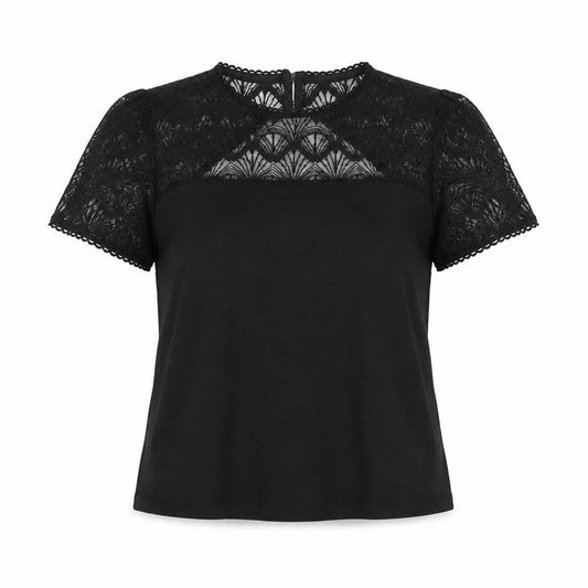 Mademoiselle R Women's Black Lace T-Shirt M