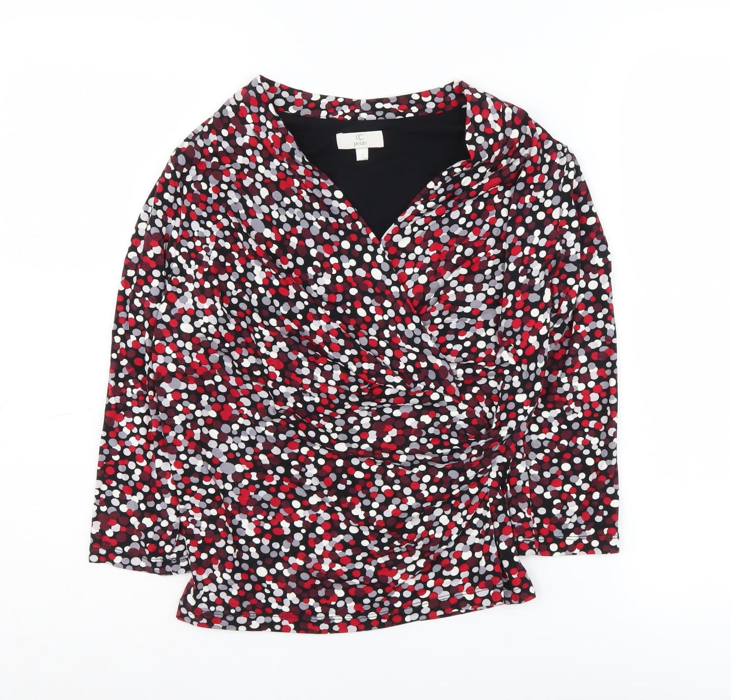 CC Women's Multicoloured Wrap Blouse, Size S Petites