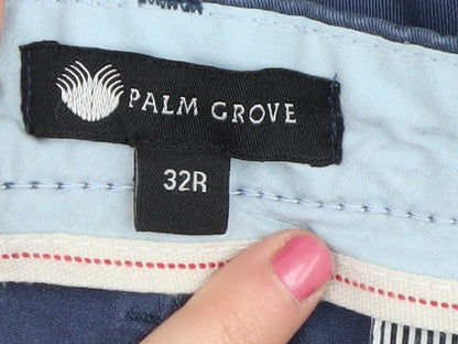Palm Grove Men's Blue Chino Trousers Size 32